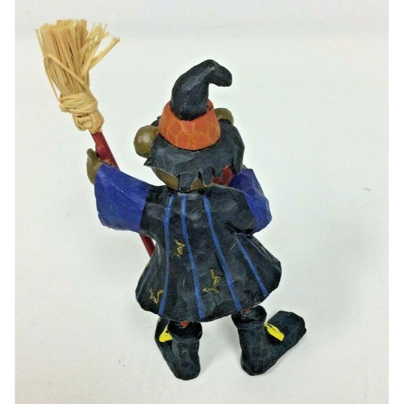 Halloween Teddy Bear Witch Resin Figure Figurine Broom Spells Book Decor 5"  B - Picture 4 of 5